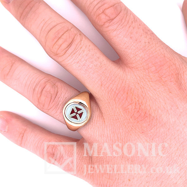 9ct Gold Reversible Knights Templar PD EP/VD SA Masonic Ring