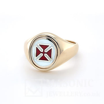 9ct Gold Reversible Knights Templar PD EP/VD SA Masonic Ring