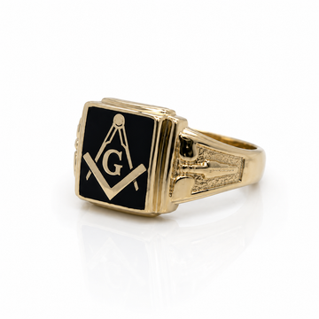 9ct Yellow Gold Detailed Craft Masonic Ring
