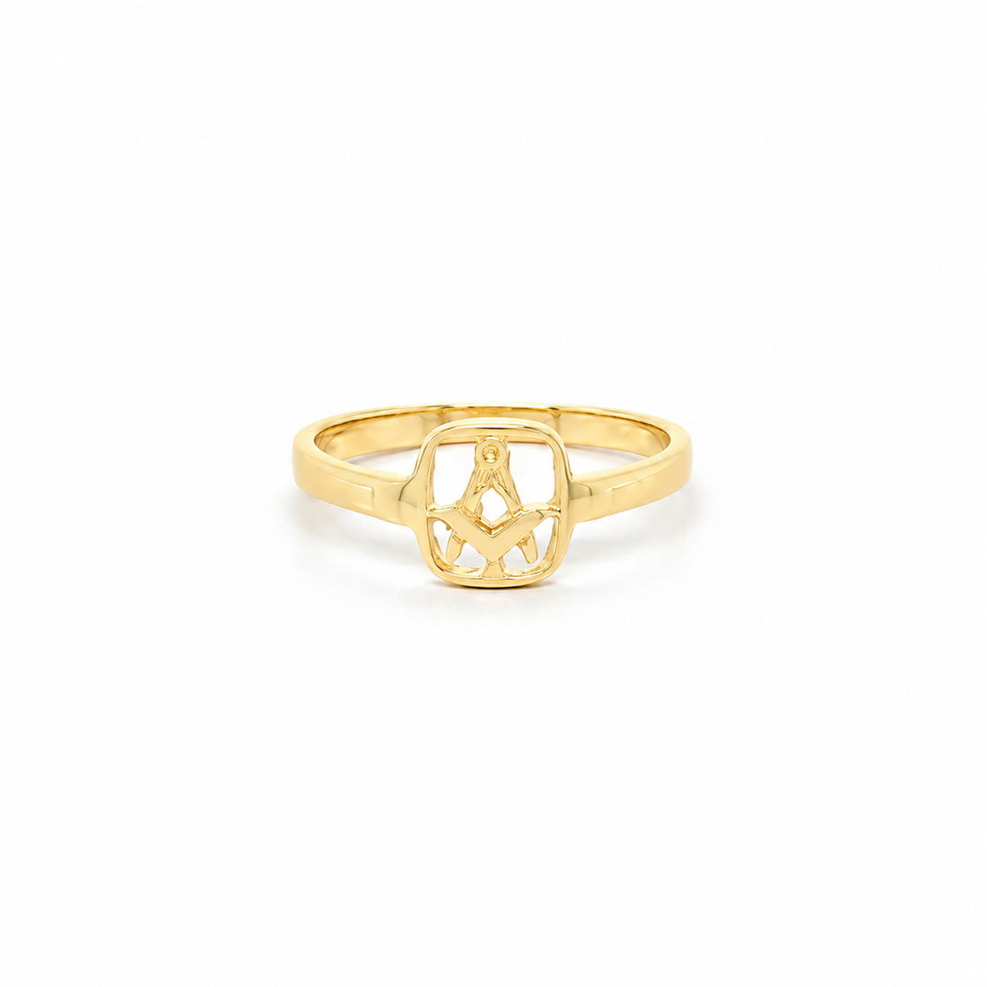 9ct Yellow Gold Ladies Cushion Masonic Ring