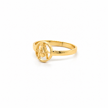 9ct Yellow Gold Oval Ladies Masonic Ring
