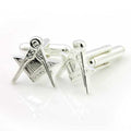 Silver Plated Masonic Cufflinks Depicting the Square & Compass