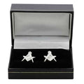 Silver Plated Masonic Cufflinks Depicting the Square & Compass