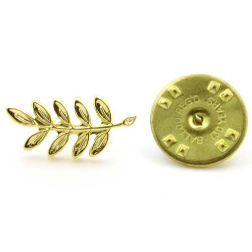 Gilt Metal Acacia Leaf Masonic Lapel Pin (or Badge)