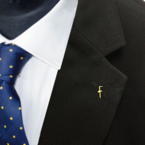 Gilt Metal Tubal Cane Masonic Lapel or Tie Pin