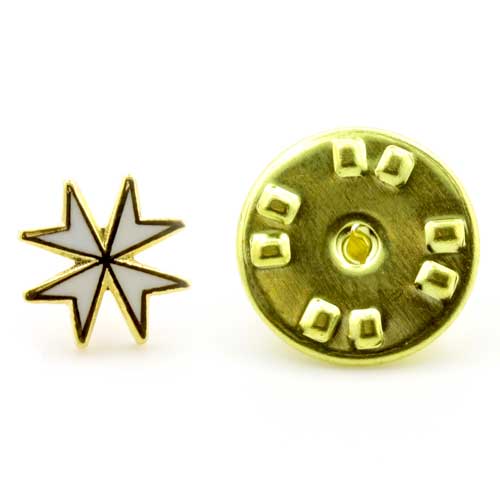 Gilt Metal Knights of Malta Masonic Lapel or Tie Pin