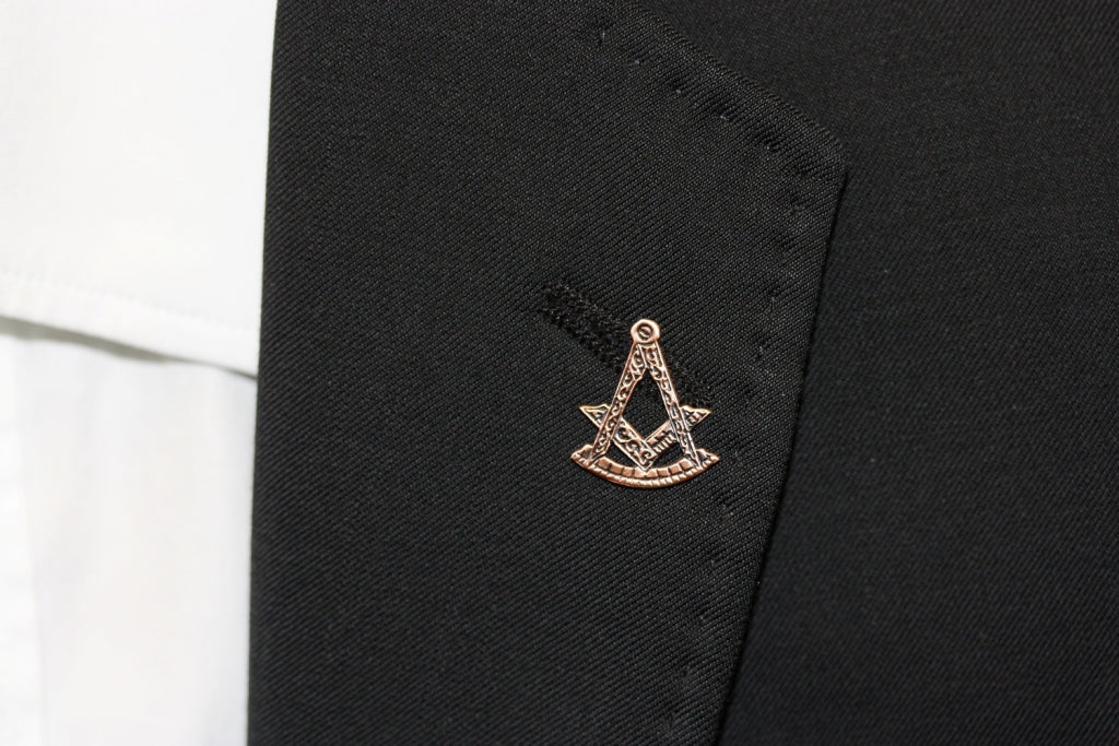 Antique Bronze Effect Masonic Lapel Pin Depicting the Square & Compass