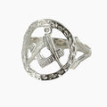 Small Silver Pierced Design Square and Compass Masonic Ring