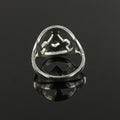 Small Silver Pierced Design Square and Compass Masonic Ring