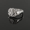 Shield Head Silver Masonic Signet Ring Bearing the Square & Compass Symbol/Seal