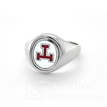 Silver Reversible Triple Tau Masonic Ring