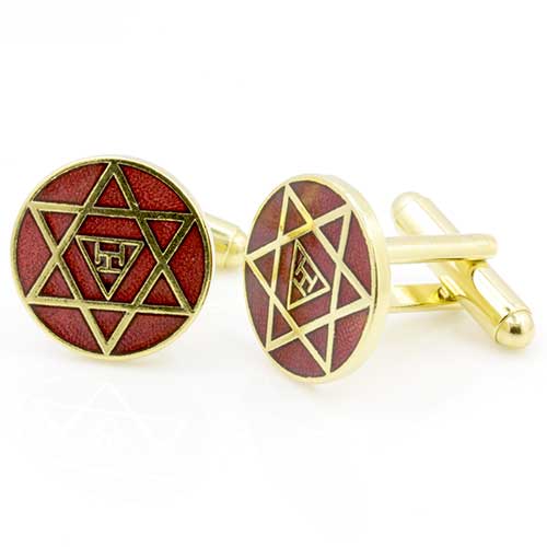 Gilt Metal and Enamel Royal Arch Masonic Cufflinks
