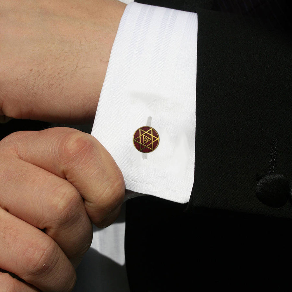 Gilt Metal and Enamel Royal Arch Masonic Cufflinks
