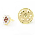 Gilt Metal and Enamel Knights Templer Masonic Lapel Pin (or Badge)