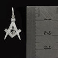 Hallmarked Solid Silver Masonic Square And Compass Pendant