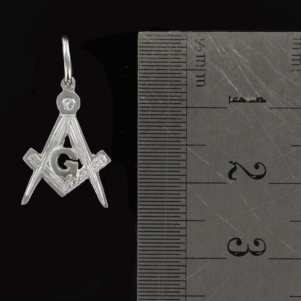 Hallmarked Solid Silver Masonic Square And Compass Pendant
