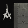Hallmarked Solid Silver Masonic Square And Compass Pendant
