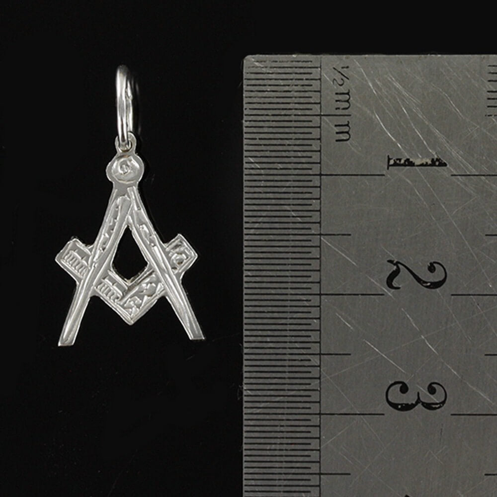 Hallmarked Solid Silver Masonic Square And Compass Pendant
