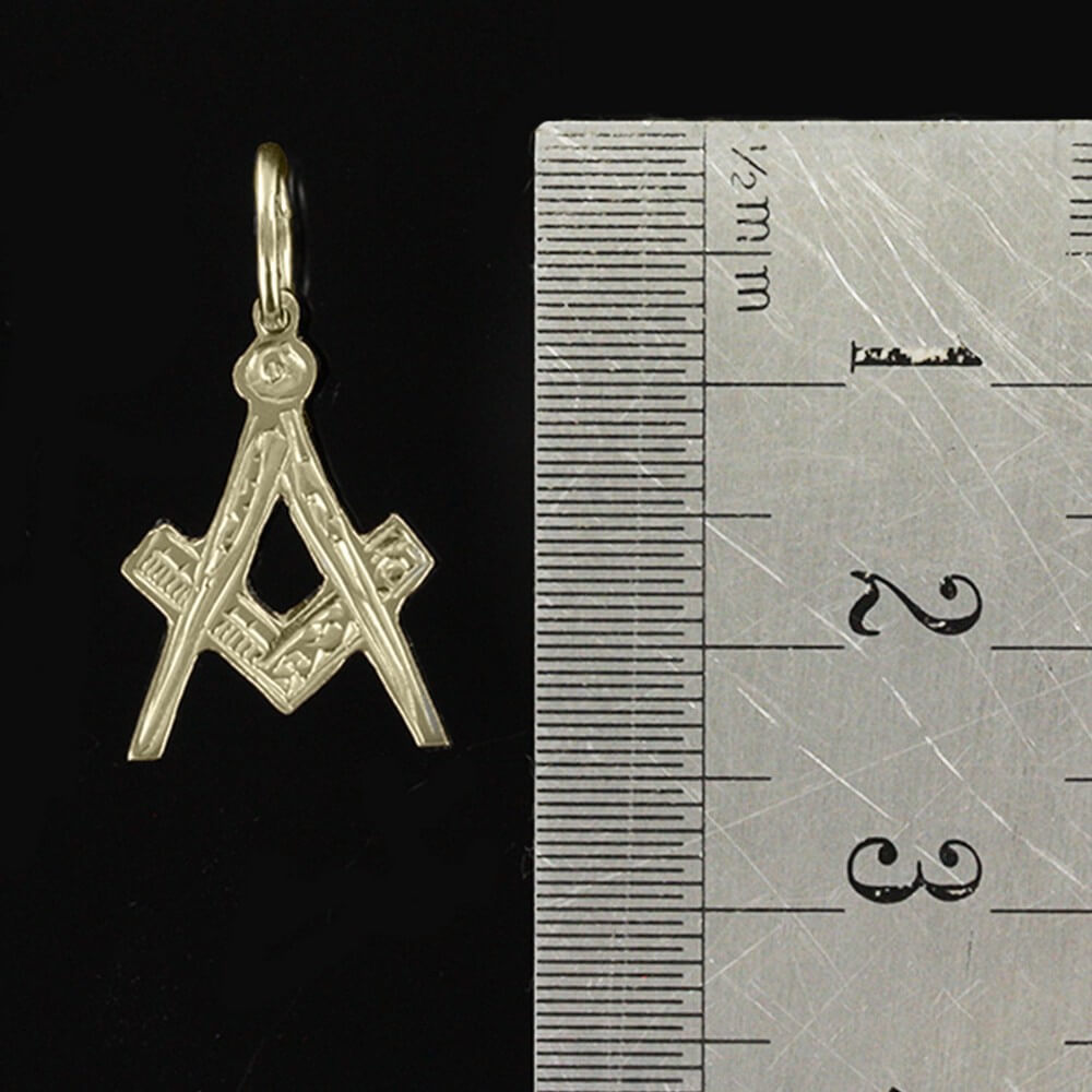 Hallmarked 9ct Gold Masonic Square And Compass Pendant
