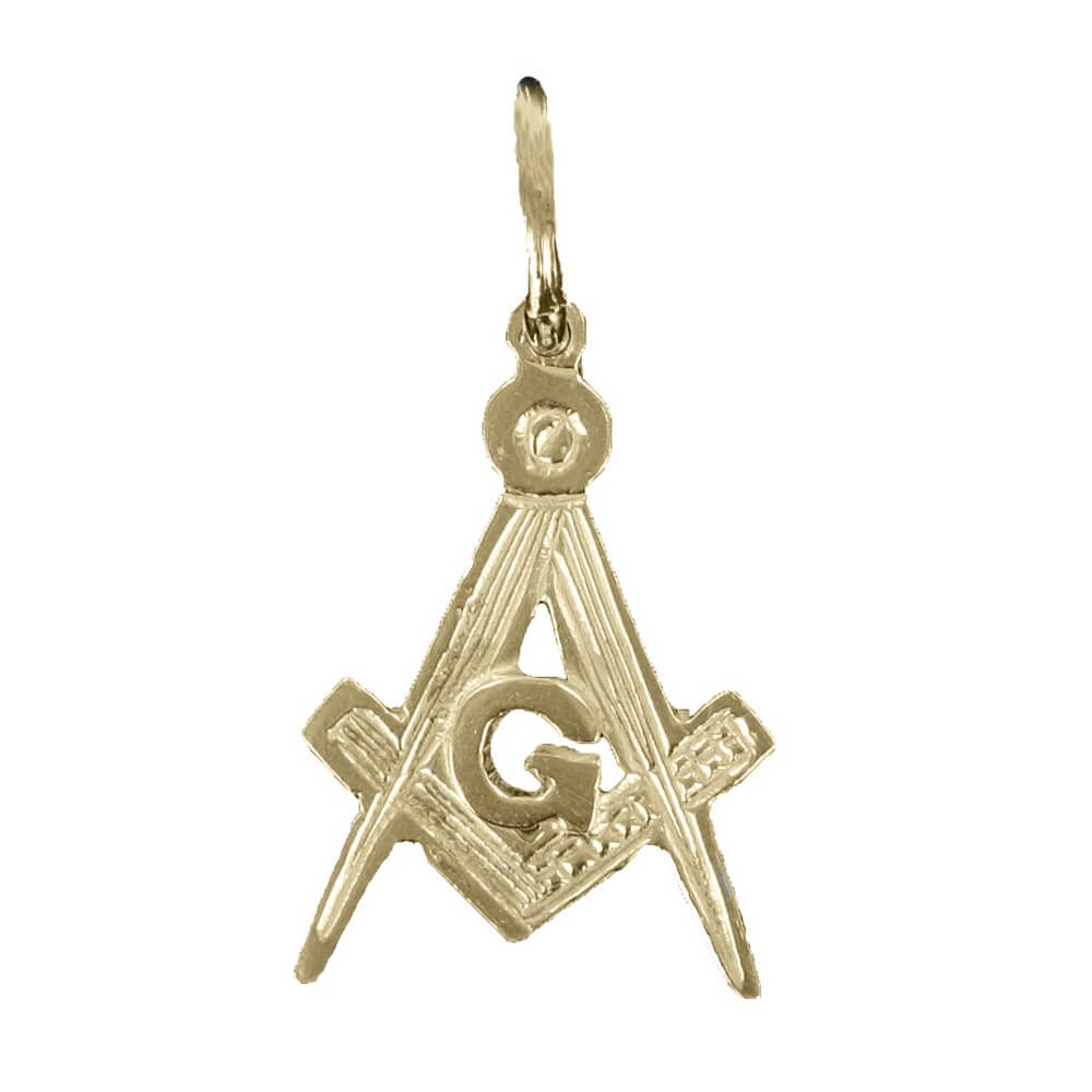 Hallmarked 9ct Gold Masonic Square And Compass Pendant