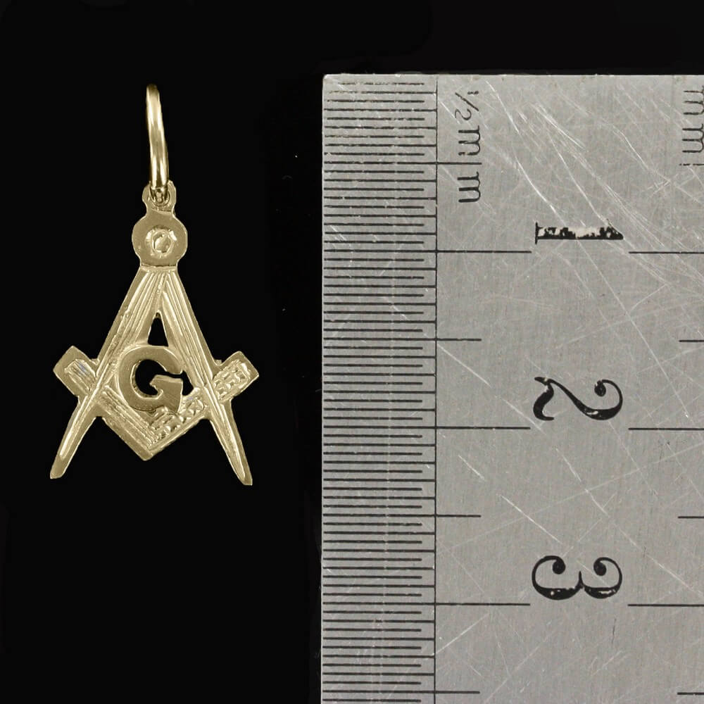 Hallmarked 9ct Gold Masonic Square And Compass Pendant