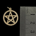 Small Circle Sacred Pentagram Pendant in Gold (17mm⌀)