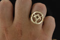 Large Gold Pierced Design Square and Compass Masonic Ring
