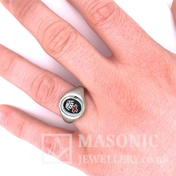 Silver Reversible Royal Black Preceptory Masonic Ring