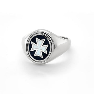 Hallmarked Solid Siver Reversible Knights of Malta Masonic Ring
