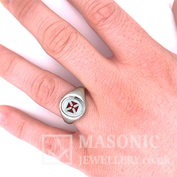 Silver Reversible Knights Templar PD EP/VD SA Masonic Ring