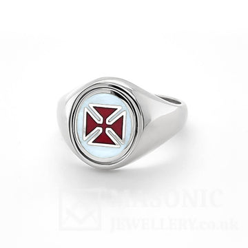 Silver Reversible Knights Templar PD EP/VD SA Masonic Ring
