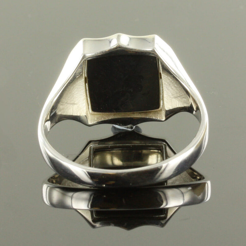 Silberner, wendbarer Schildkopf-Männerring mit 2 1/2 Grad Freimaurer-Symbolik
