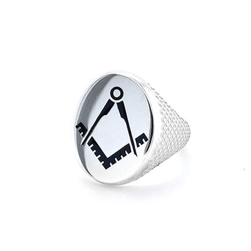 Silver Oval Craft Chain Mail Design Ring