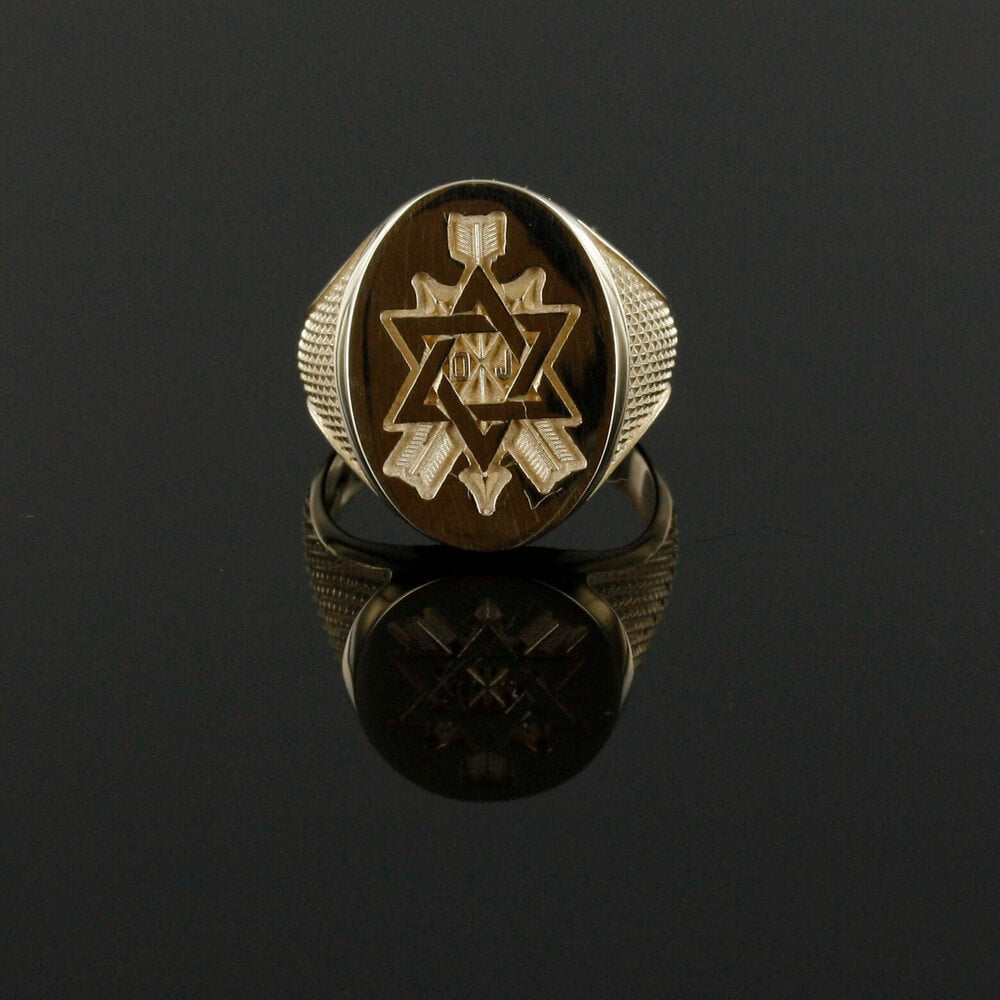 Order of the Secret Monitor Solid 9ct Gold Masonic Ring