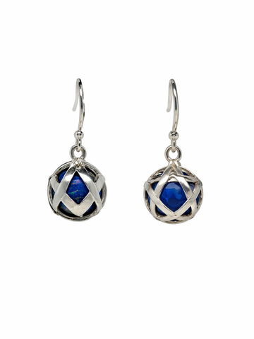 Solid 925 Silver Lapis Lazuli Earrings