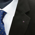 Gilt Metal Square and Compass Royal Blue Enamel Lapel Pin