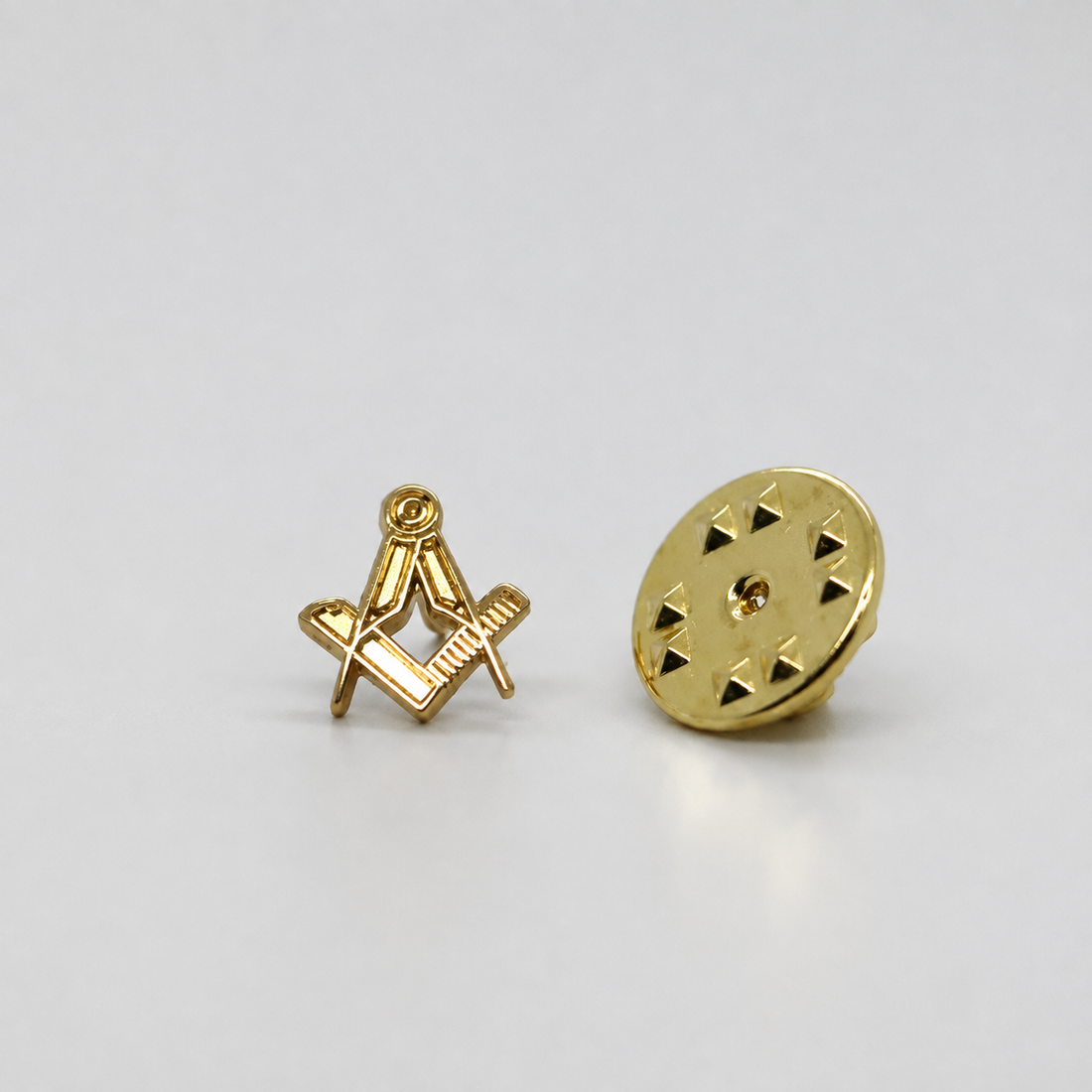 Gilt Metal Square & Compass Masonic Lapel or Tie Pin