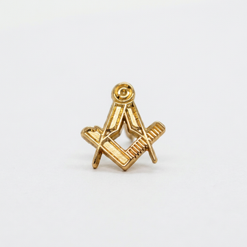 Gilt Metal Square & Compass Masonic Lapel or Tie Pin