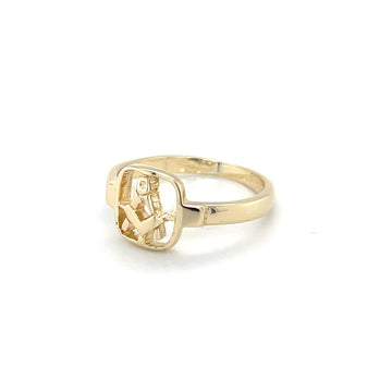 9ct Yellow Gold Cushion Craft Pierced Ring