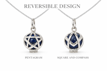 Solid 925 Silver Lapiz Lazuli Masonic Pendant