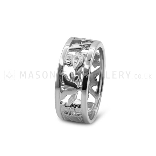 masonic silver wedding ring