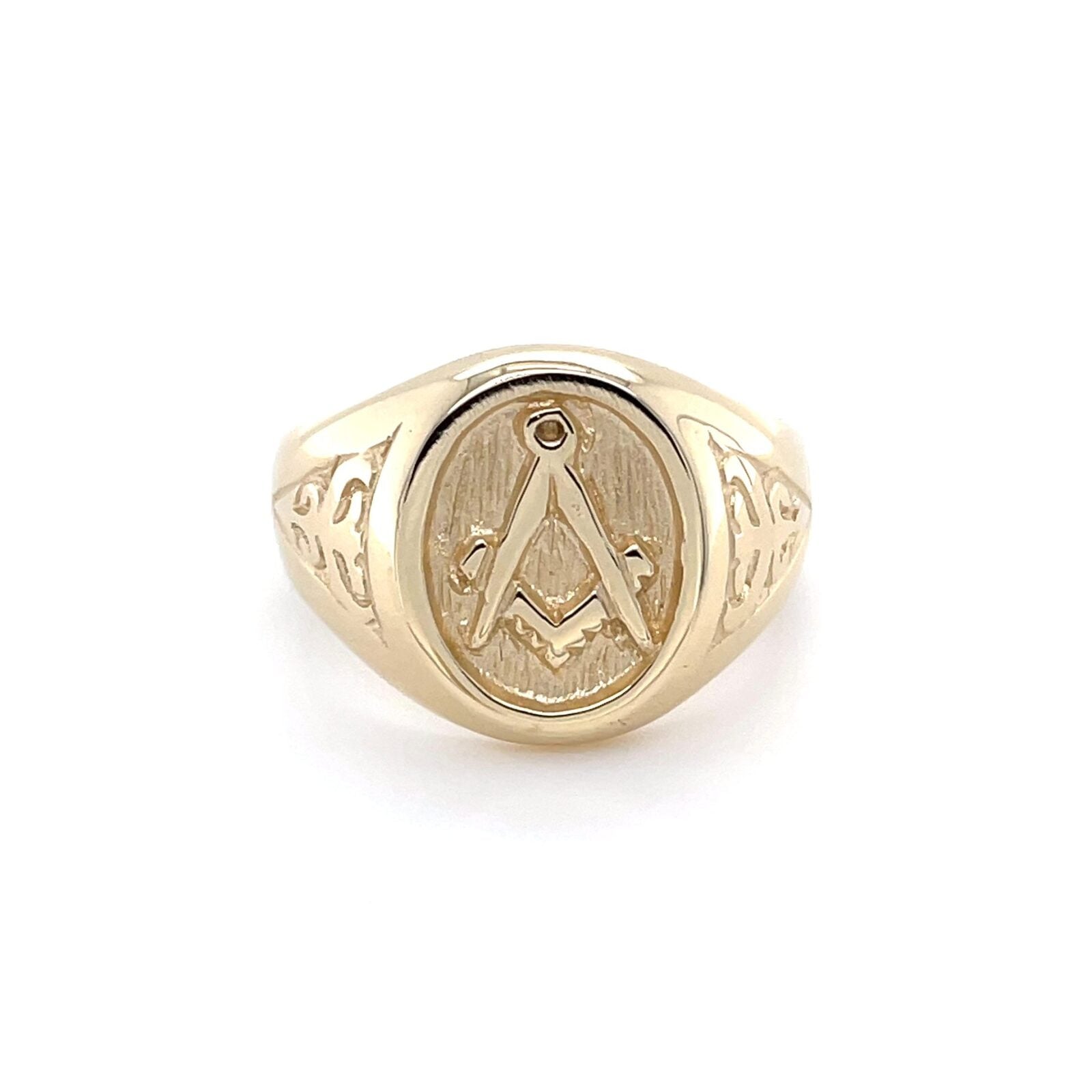 9ct yellow gold craft acacia masonic ring