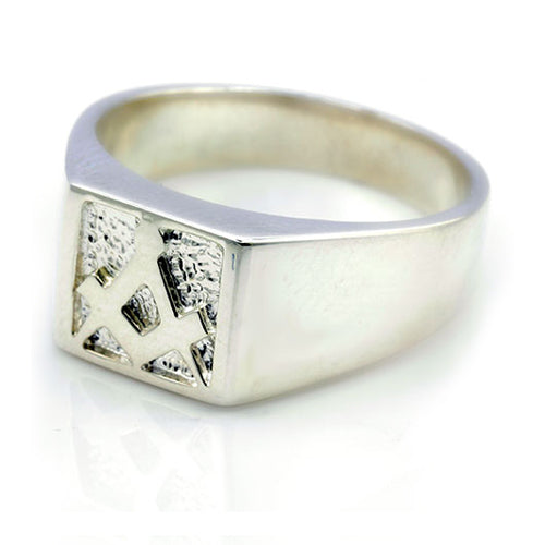 Solid Silver Masonic Free Mason Signet Ring