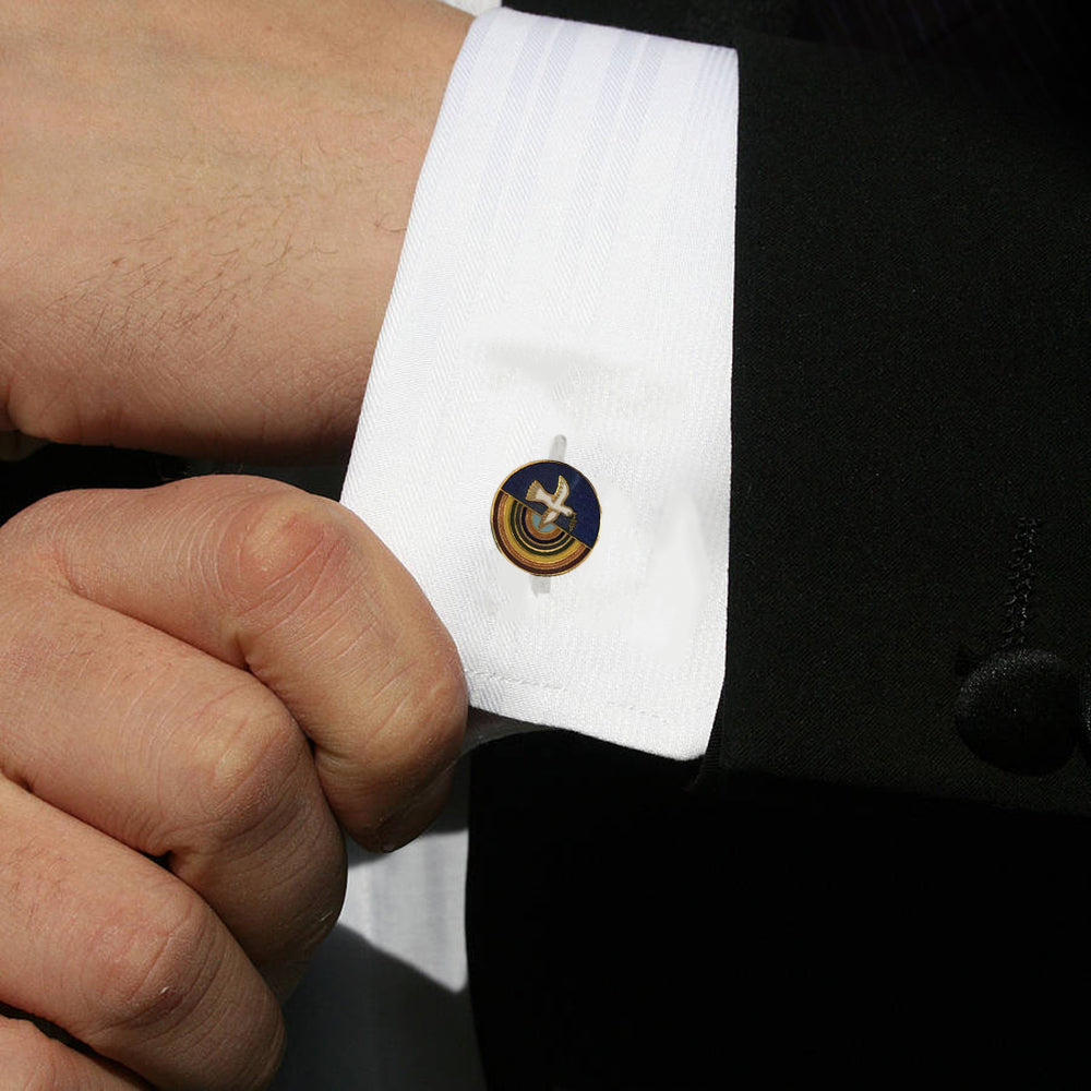 Gilt Metal and Enamel Royal Ark Mariner Masonic Cufflinks