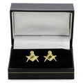 Gilt Gold Masonic Cufflinks with the Square & Compass