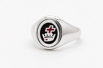 Hallmarked Solid Silver Reversible Royal Black Preceptor Ring