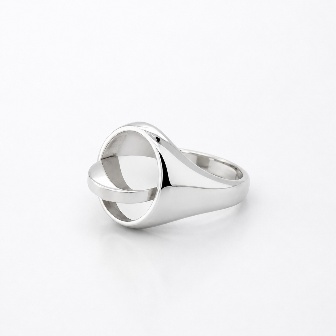 Silver Reversible Oval Head Square and Compass Masonic Ring