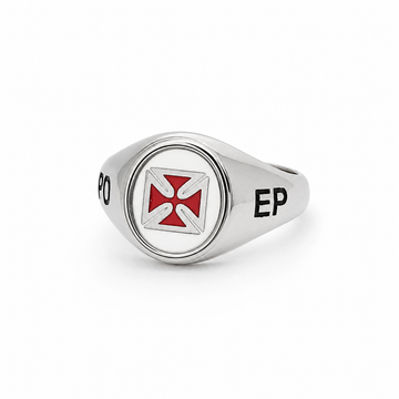 Hallmarked Solid Silver Reversible Knights Templar PD EP/VD SA Masonic Ring