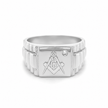Hallmarked Silver Masonic Jubilee Ring