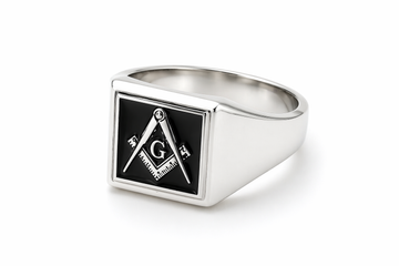 Silver Square Shaped Craft Square & Compass Ring